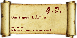 Geringer Dóra névjegykártya